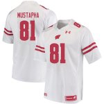 Men's Wisconsin Badgers NCAA #81 Taj Mustapha White Authentic Under Armour Stitched College Football Jersey XE31V40ZW